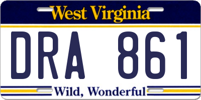 WV license plate DRA861