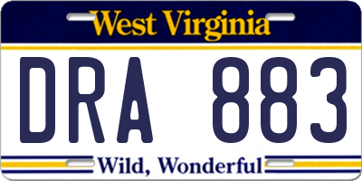 WV license plate DRA883