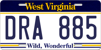 WV license plate DRA885