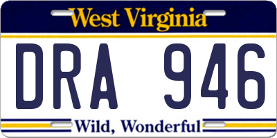 WV license plate DRA946