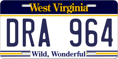 WV license plate DRA964
