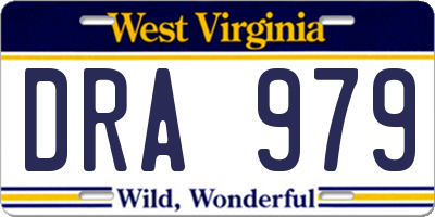 WV license plate DRA979