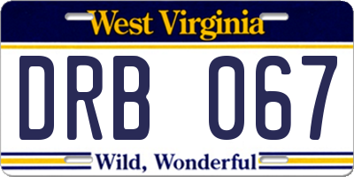 WV license plate DRB067