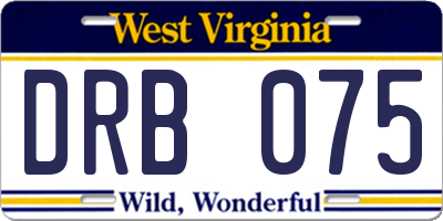 WV license plate DRB075