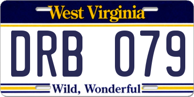 WV license plate DRB079