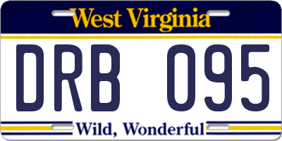 WV license plate DRB095