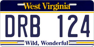 WV license plate DRB124
