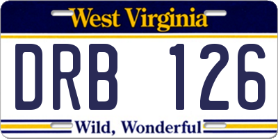 WV license plate DRB126