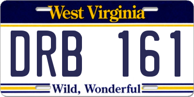 WV license plate DRB161