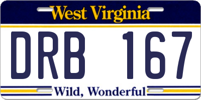 WV license plate DRB167