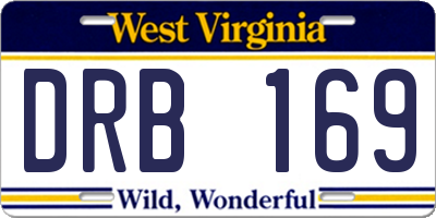 WV license plate DRB169