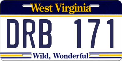WV license plate DRB171