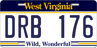 WV license plate DRB176