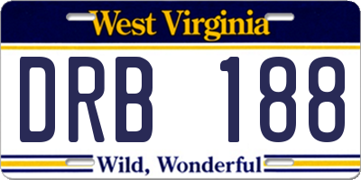 WV license plate DRB188