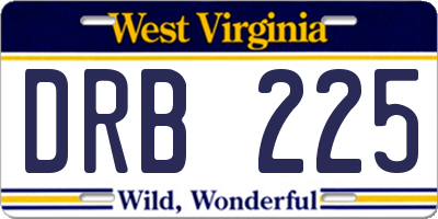 WV license plate DRB225