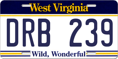 WV license plate DRB239