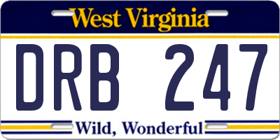 WV license plate DRB247