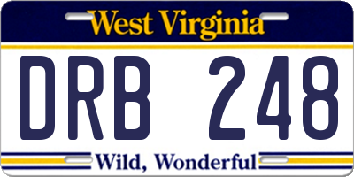 WV license plate DRB248