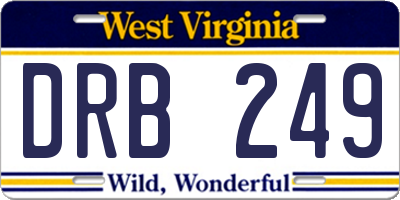 WV license plate DRB249