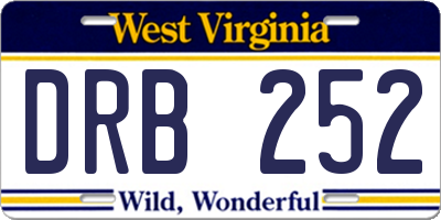 WV license plate DRB252