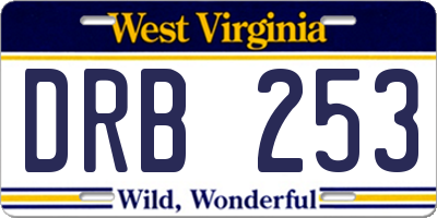 WV license plate DRB253