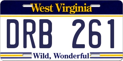 WV license plate DRB261