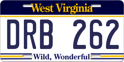 WV license plate DRB262