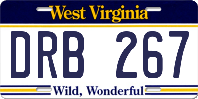 WV license plate DRB267