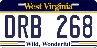 WV license plate DRB268