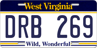 WV license plate DRB269