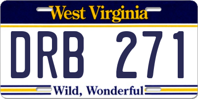 WV license plate DRB271