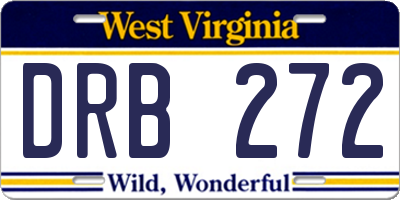 WV license plate DRB272