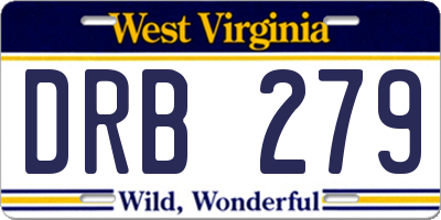 WV license plate DRB279