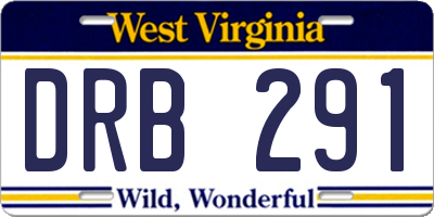 WV license plate DRB291