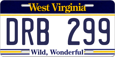 WV license plate DRB299