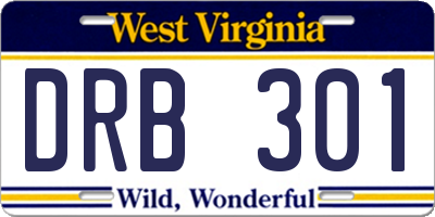 WV license plate DRB301