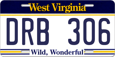 WV license plate DRB306