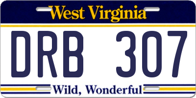 WV license plate DRB307