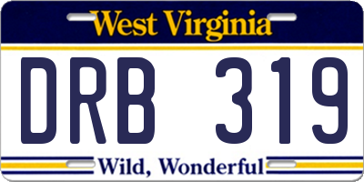 WV license plate DRB319