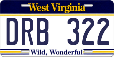 WV license plate DRB322