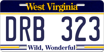 WV license plate DRB323