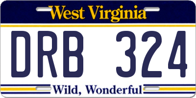 WV license plate DRB324