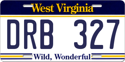 WV license plate DRB327