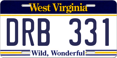 WV license plate DRB331