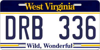 WV license plate DRB336