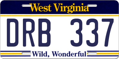 WV license plate DRB337