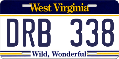 WV license plate DRB338