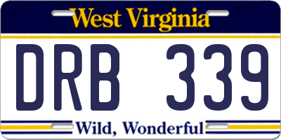 WV license plate DRB339