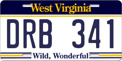 WV license plate DRB341