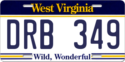 WV license plate DRB349